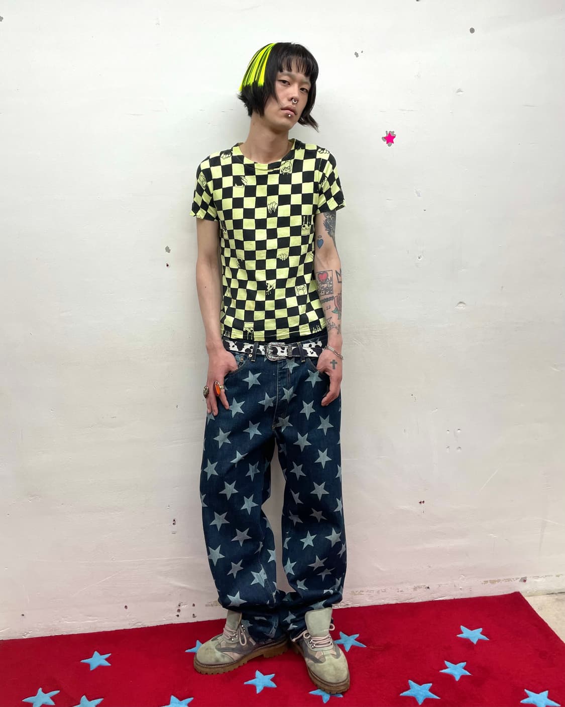 Green Checkerboard Skull T-Shirt 상품이미지6