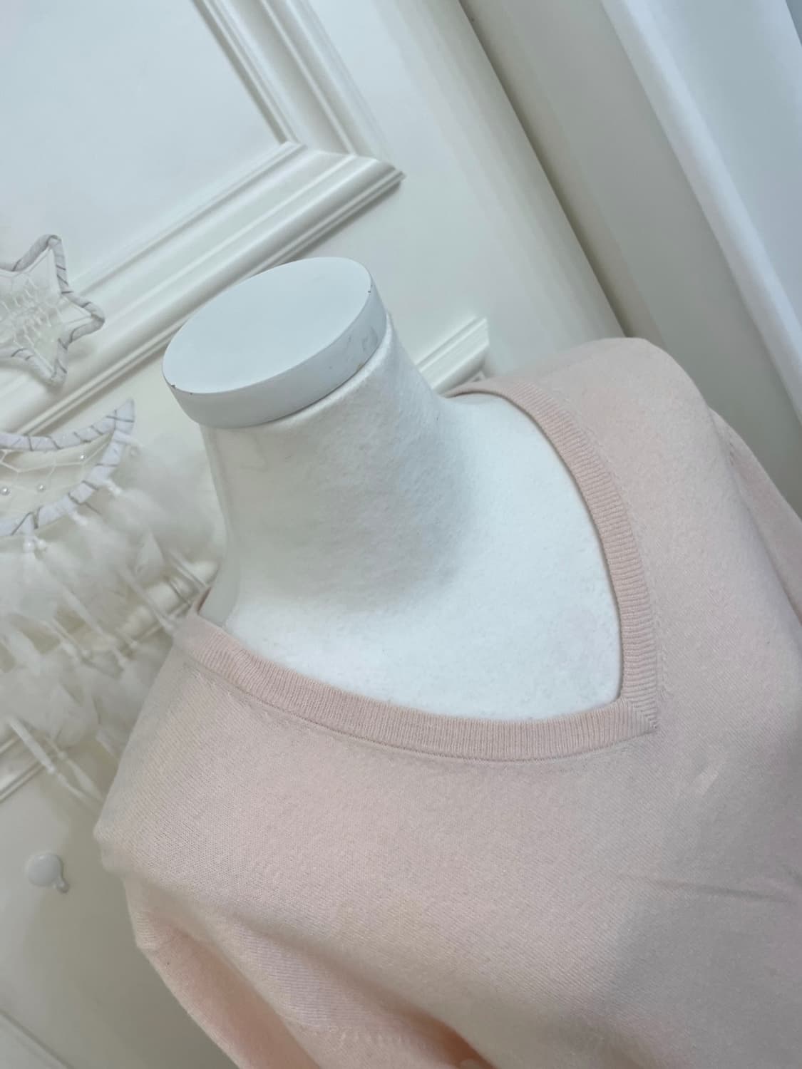 pink v-neck basic cashmere knit top 상품이미지7