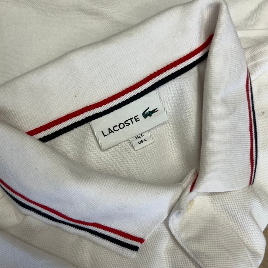 5(L) 라코스테 화이트 카라 반팔티 상품이미지4