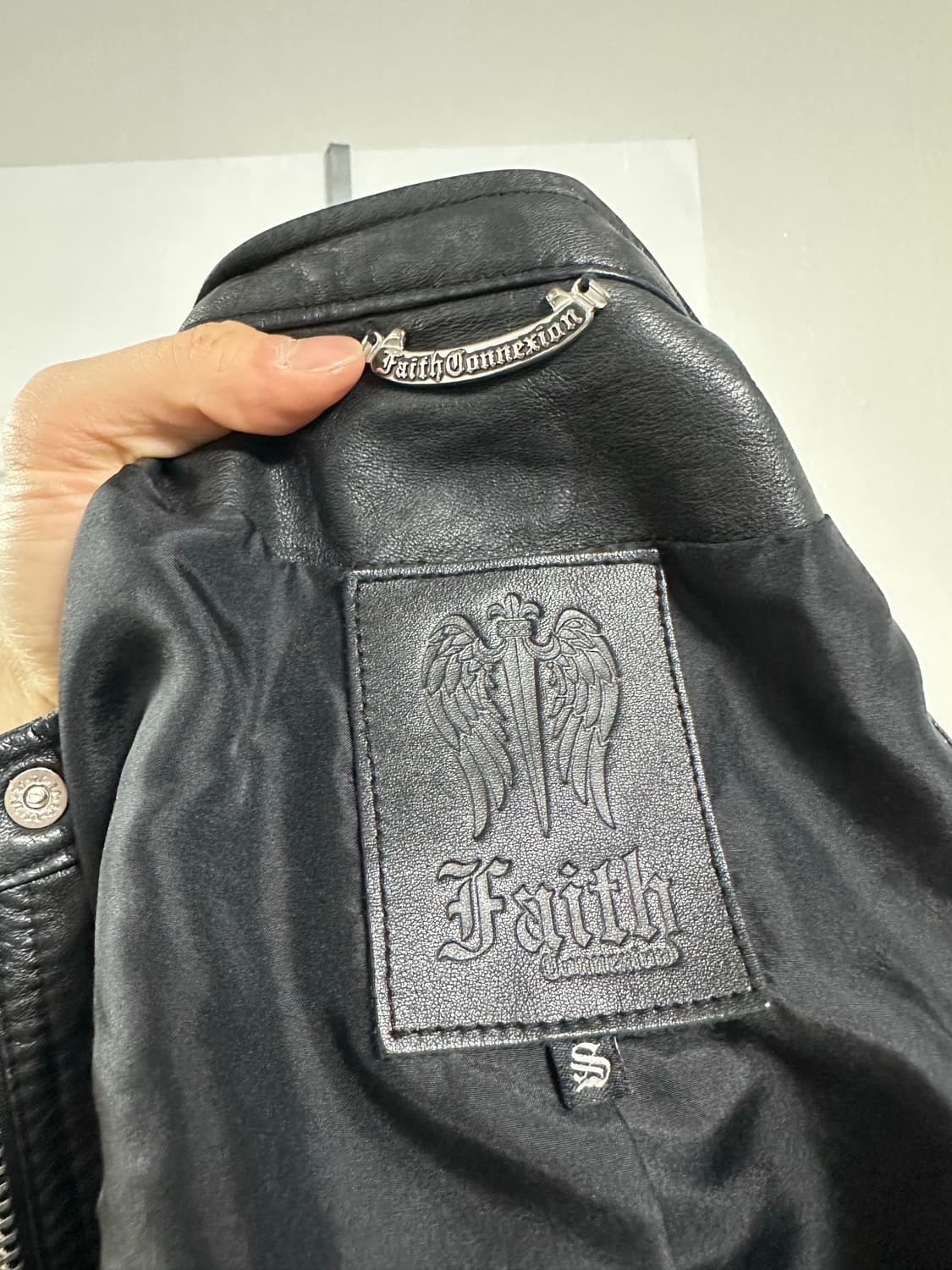 페이스커넥션 스터드 램스킨 바이커자켓 상품이미지3