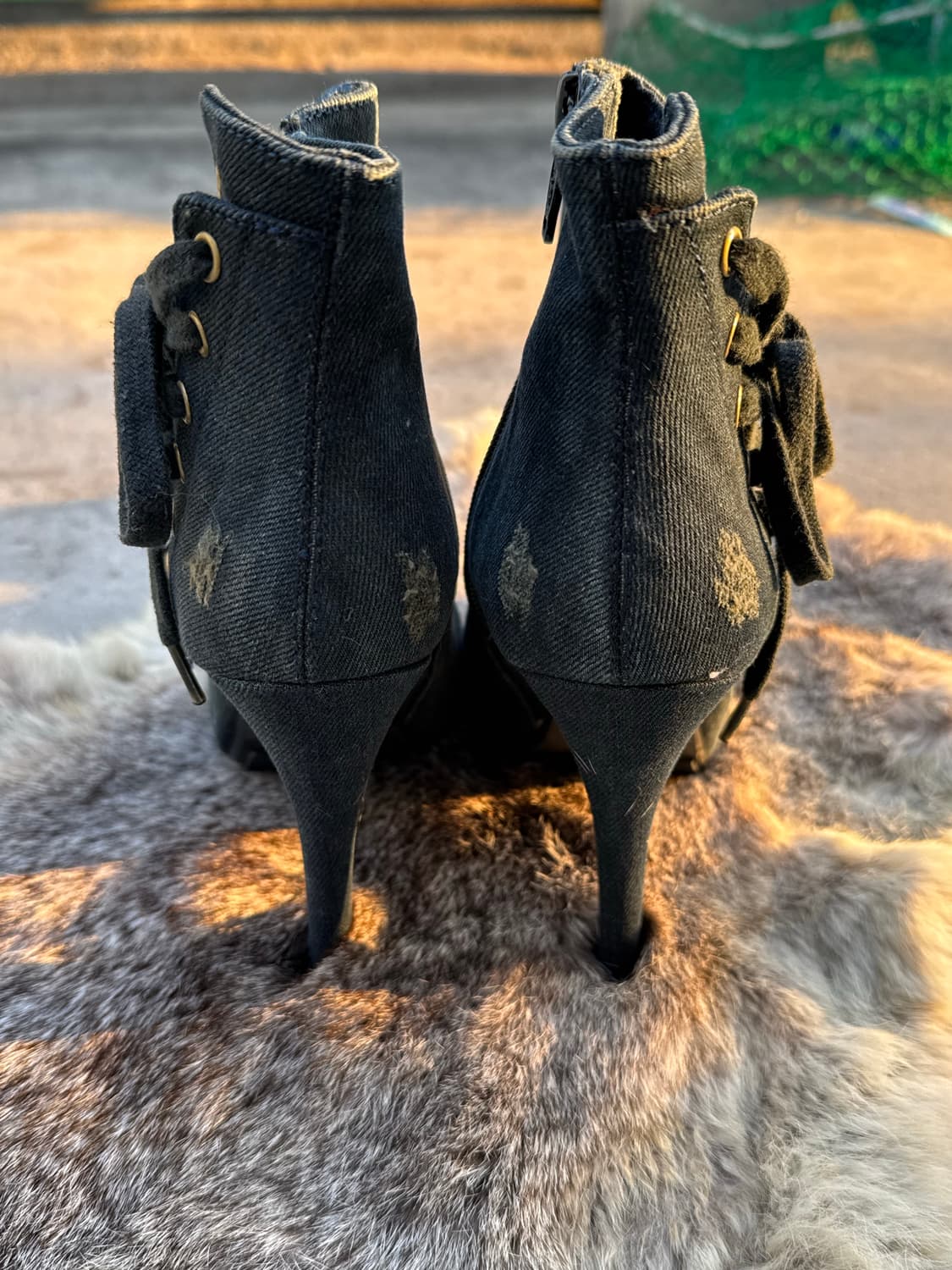 ASH Denim lace up  Ankle Bootie Heels  상품이미지4