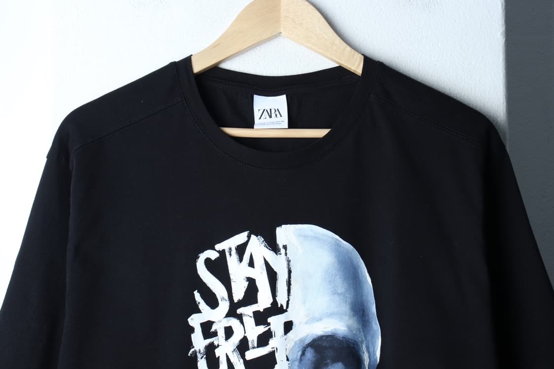(XL-2XL) 자라 반팔 티셔츠 스컬 블랙 스트릿-7BB0 상품이미지3