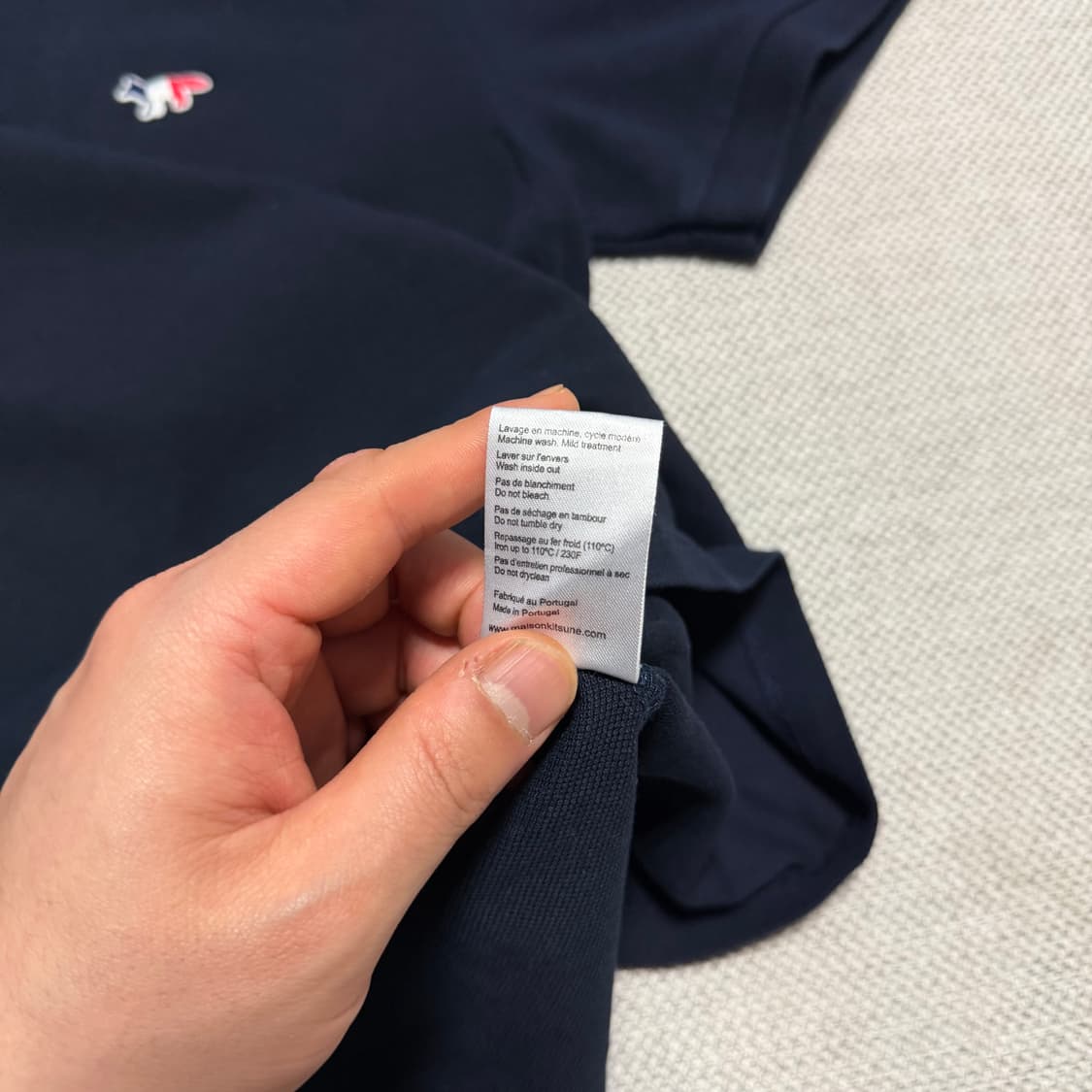 메종키츠네 트리플컬러 폭스 패치 반팔 카라티 상품이미지4