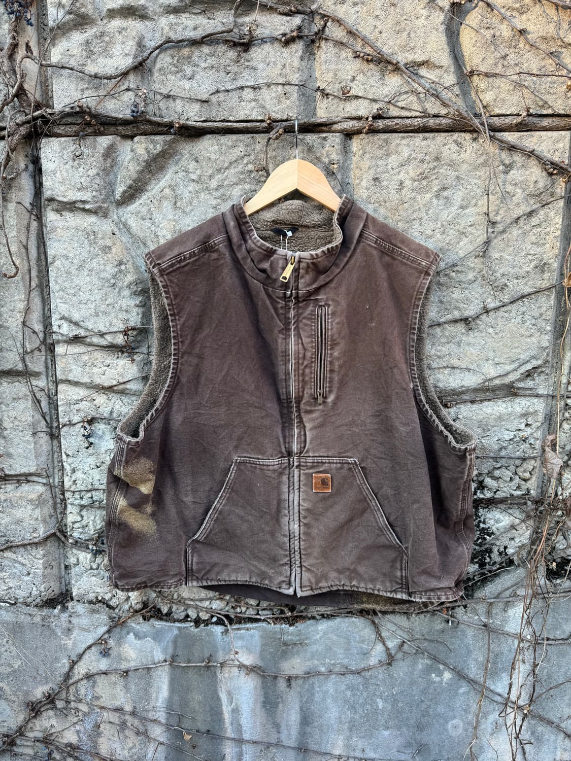 칼하트 빈티지 v33 dkb 털 안감 워크 베스트 조끼 상품이미지1