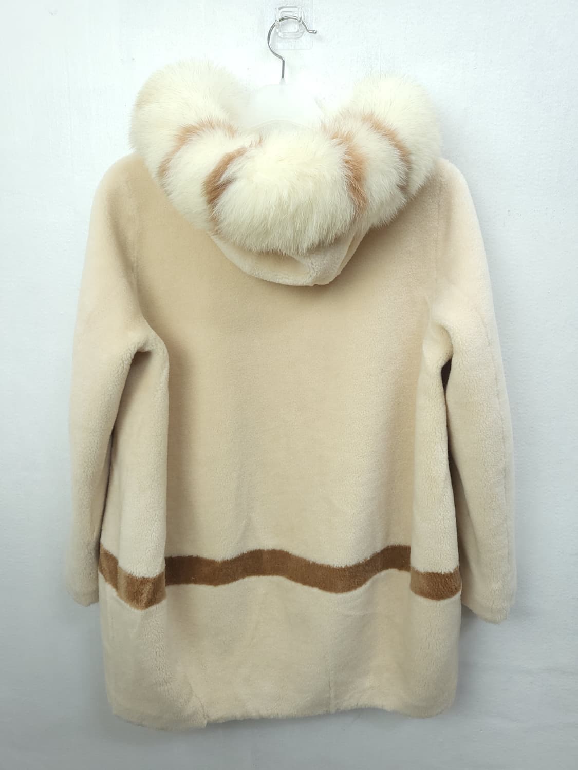 A&D Atelier 천연양털 사가폭스털 후드코트 55 S 새제품 상품이미지5