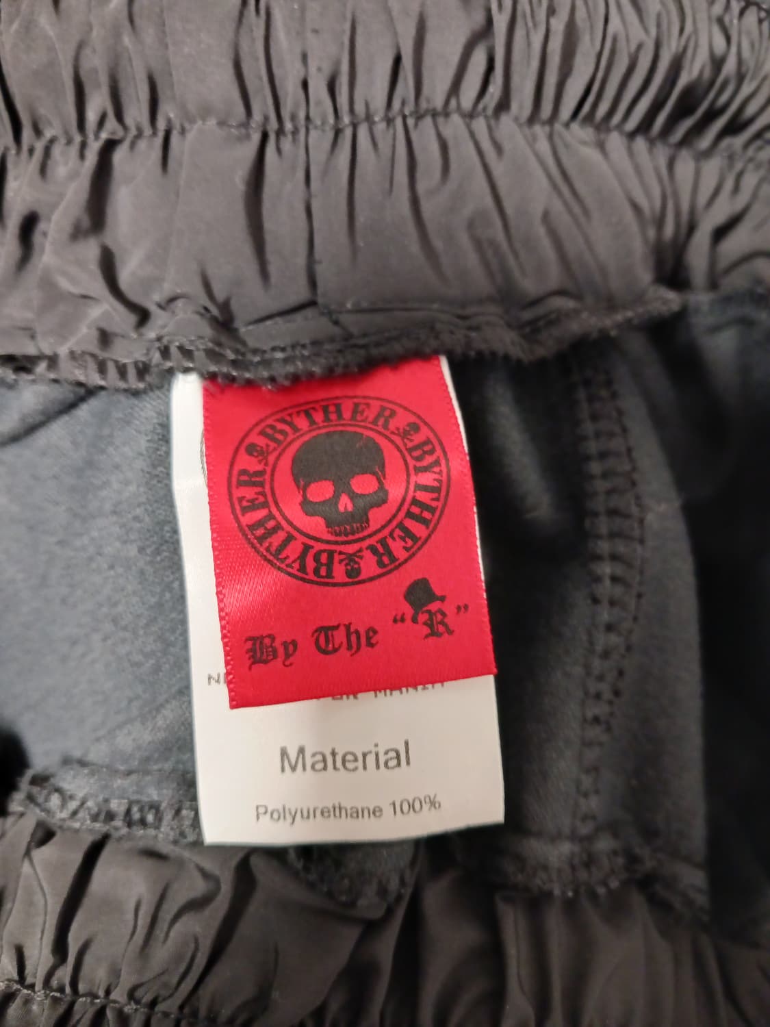 바이더알 해골로고 가죽 팬츠 상품이미지4