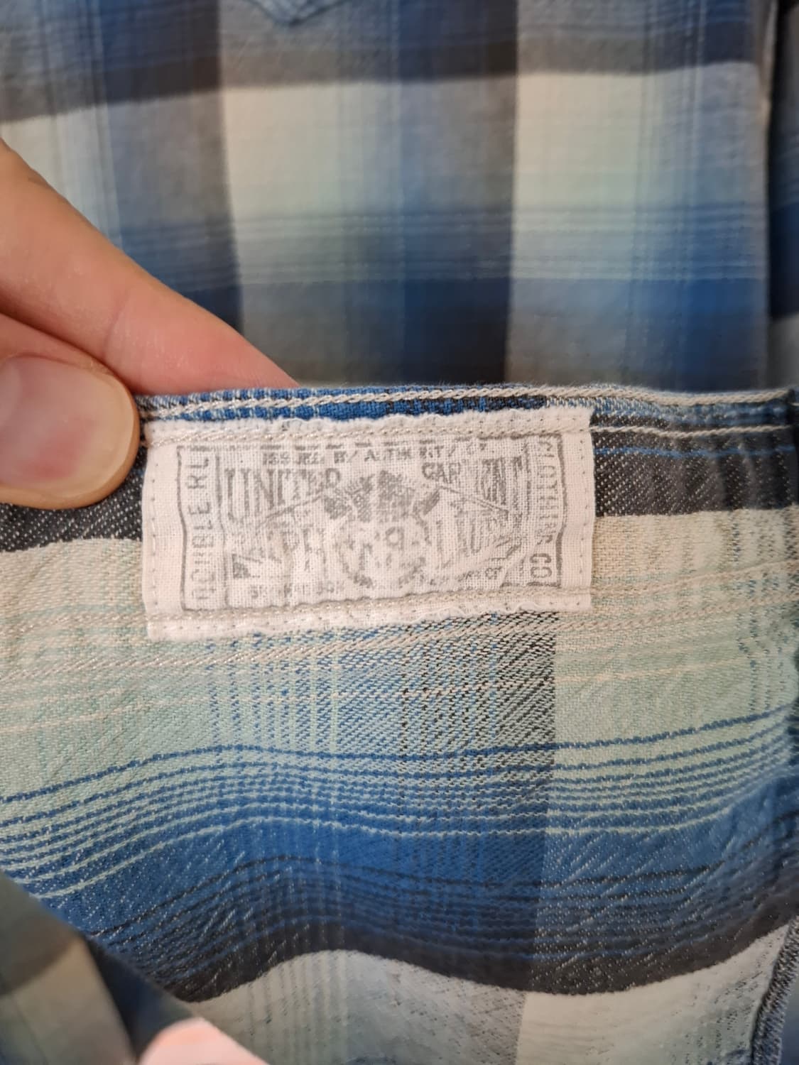 XL RRL 더블알엘 플래드 트윌 블루 체크 웨스턴 셔츠 상품이미지5