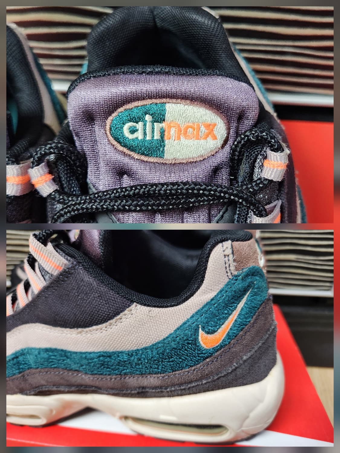 나이키 에어맥스95 프리미엄 오일 그레이 / 브라이트 망고 스니커즈 상품이미지5
