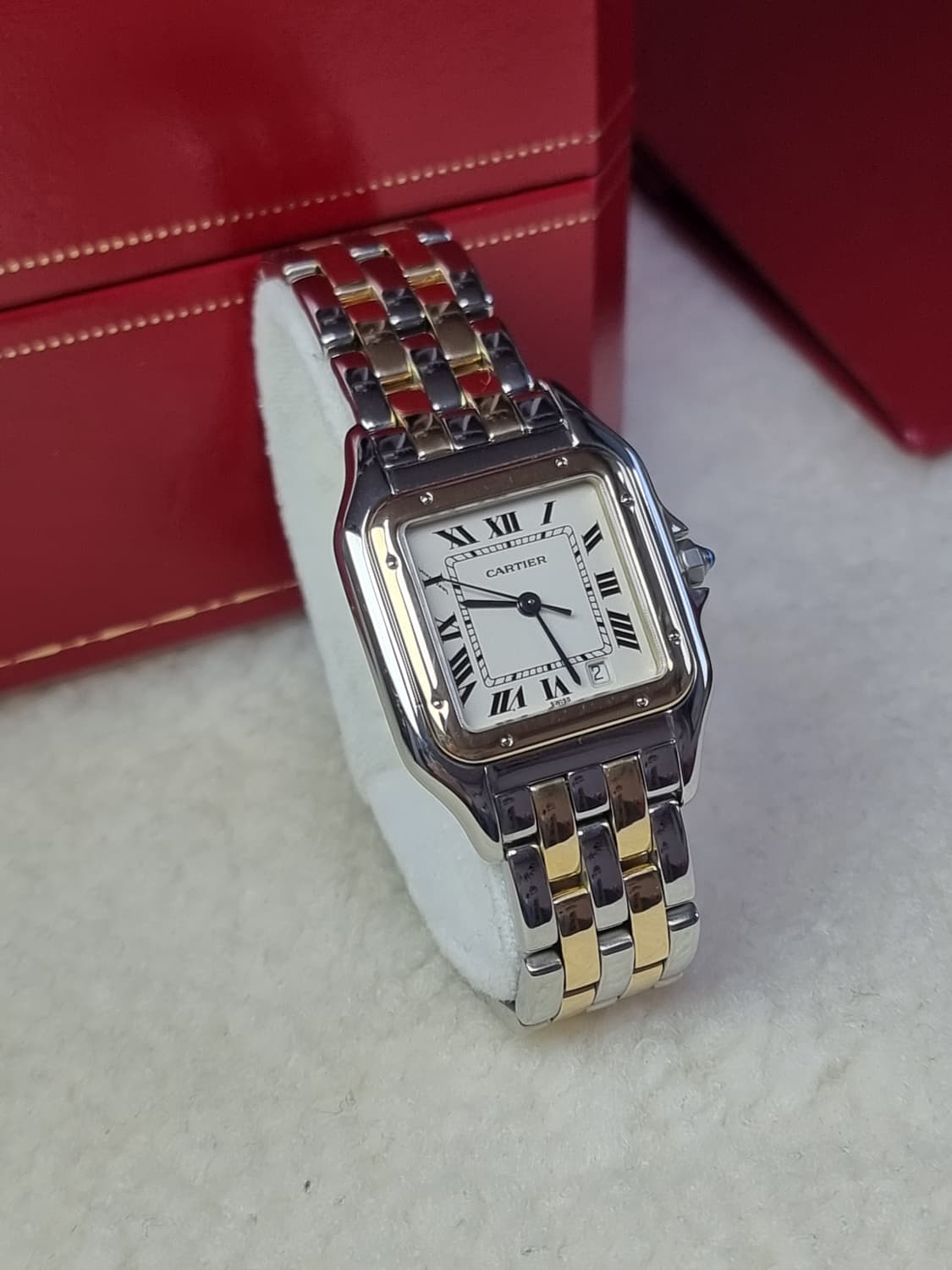 까르띠에 팬더 18K 두줄 콤비 M 쿼츠 남녀공용 시계  상품이미지3