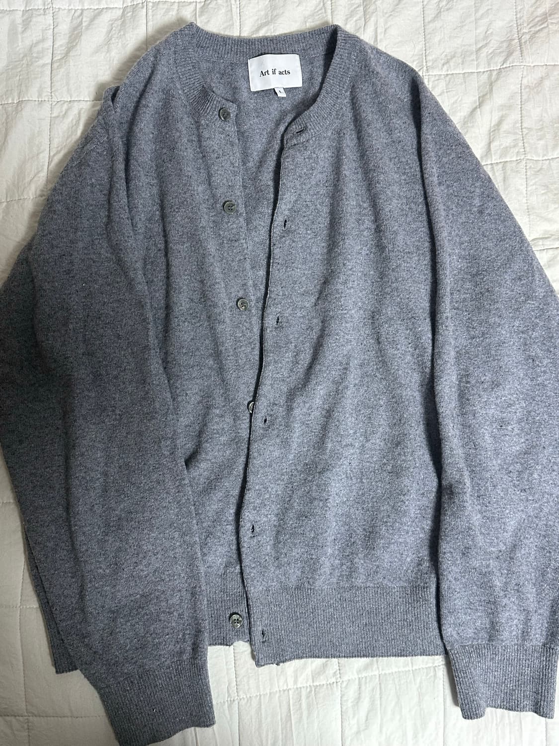 아트이프액츠 홀가먼트 라운드넥 가디건 L 상품이미지1