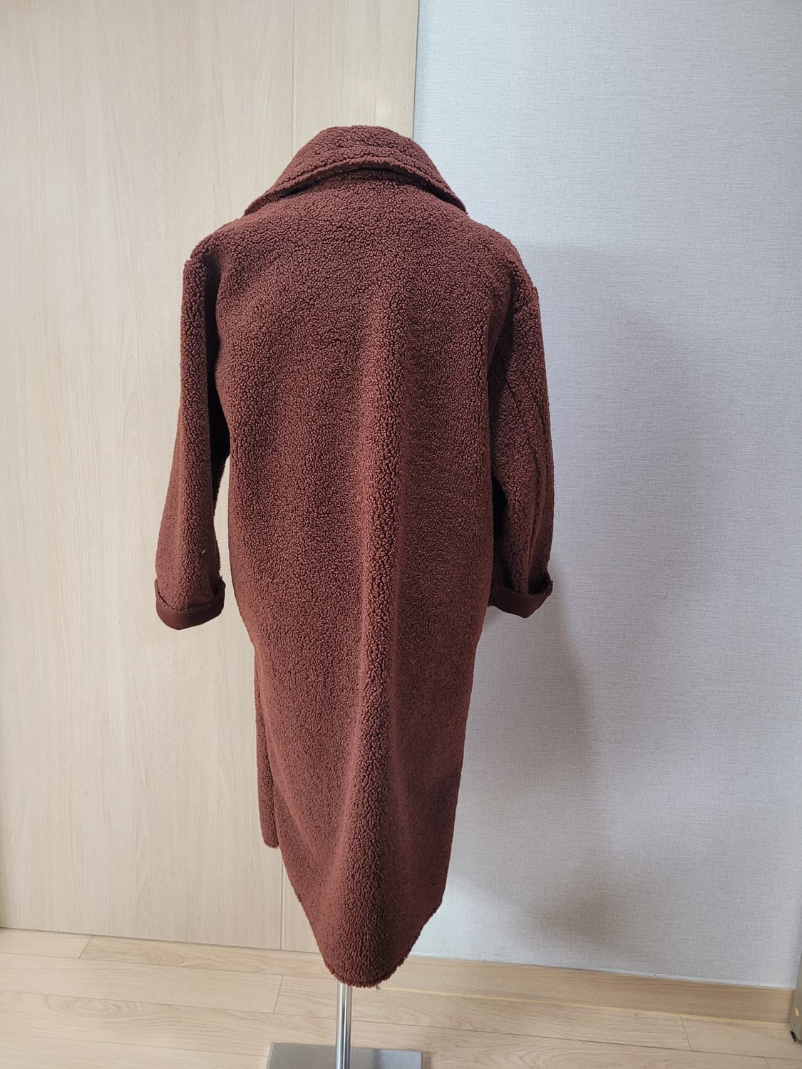 에이치커넥트 H:CONNECT 여자 테디베어 무스탕 롱코트 브라운 상품이미지6