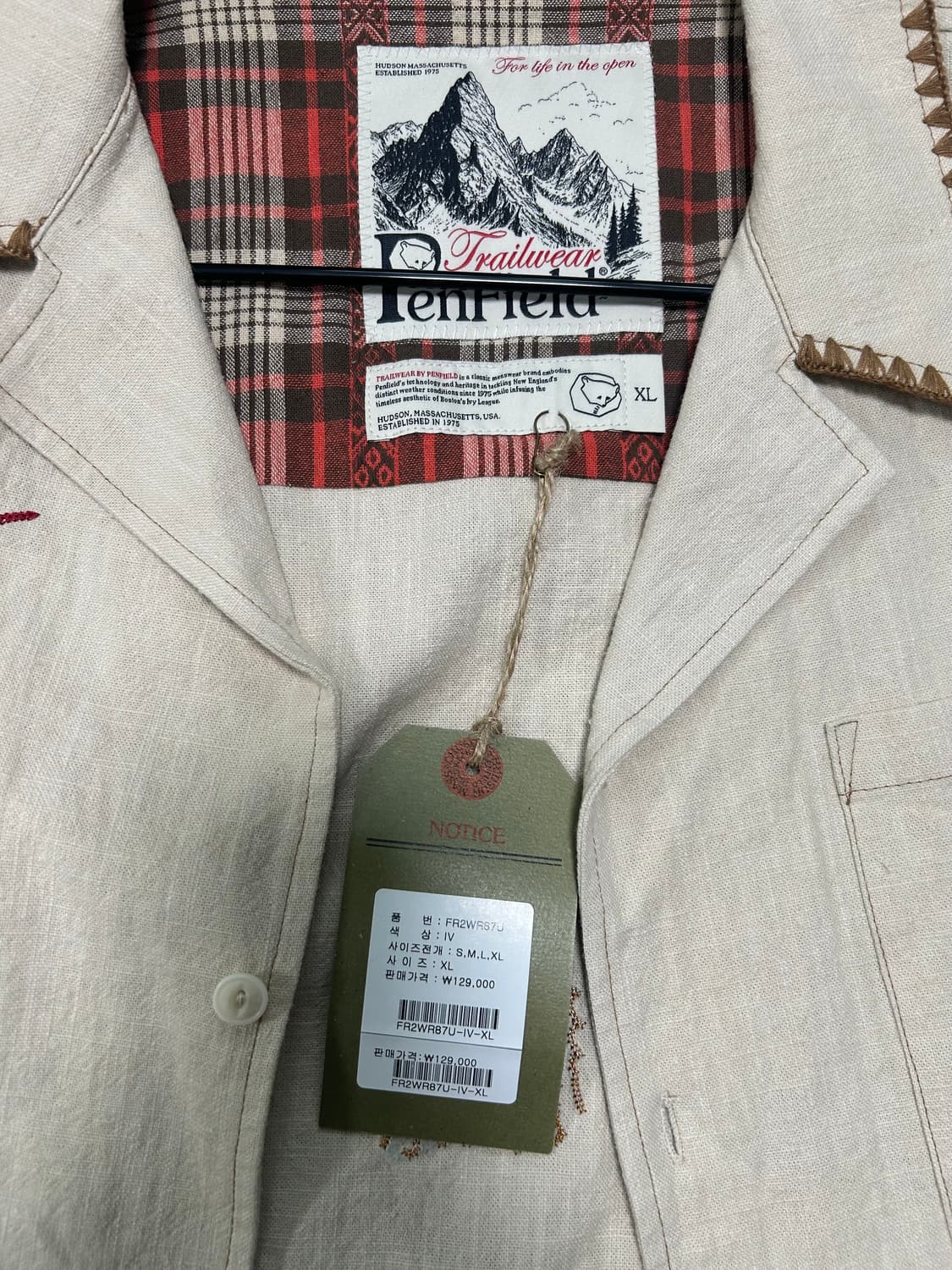 펜필드 자수 린넨 반팔 셔츠 XL 상품이미지3