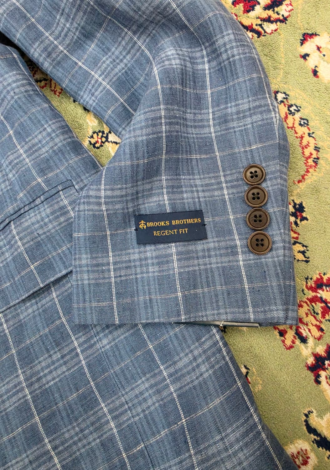 [새상품/최종할인] 브룩스브라더스 리젠트핏 블루체크 린넨 자켓 42R  상품이미지6