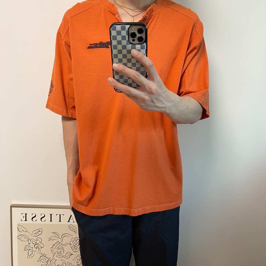 할리데이비슨 오렌지 헨리넥 반팔티  상품이미지6