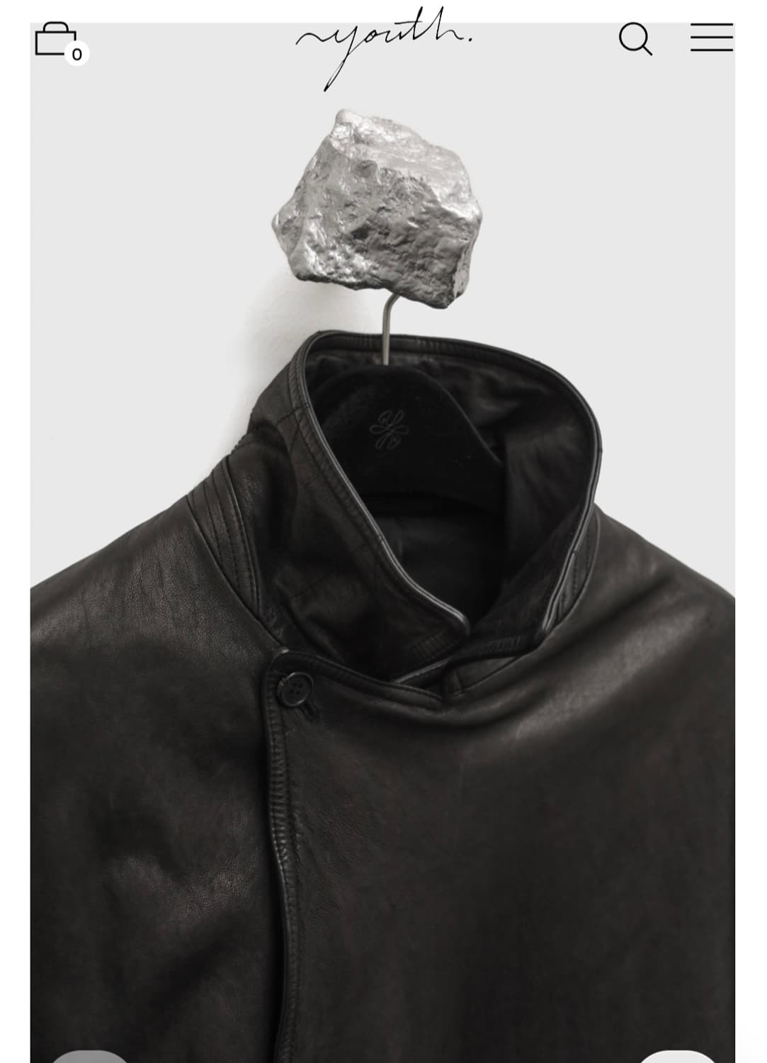 새상품_[M]유스(youth) 워싱 레더 피코트 블랙 M사이즈 상품이미지4