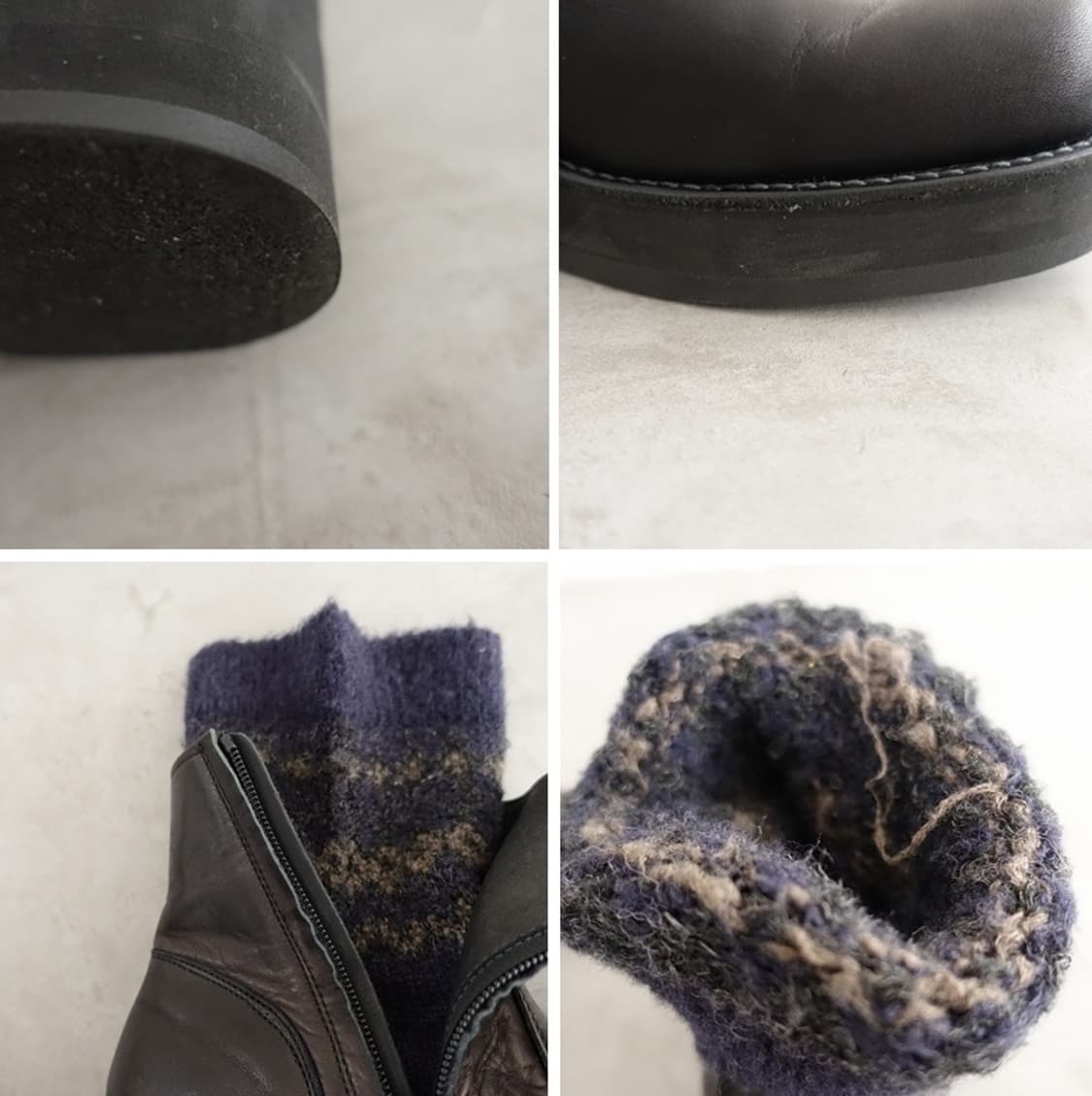 요지 야마모토 레이디스 가죽 니트라이너 부츠 상품이미지8