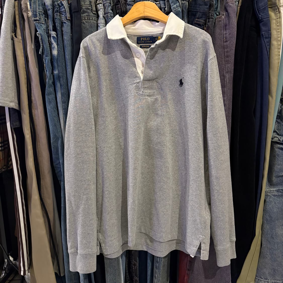 폴로 랄프로렌 그레이 럭비 티셔츠 상품이미지2