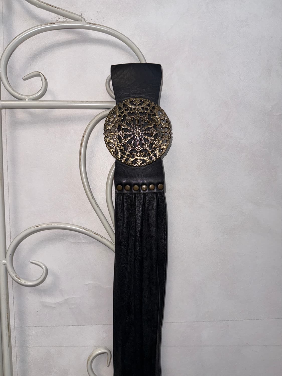 Black bold oriental stud buckle belt 상품이미지4