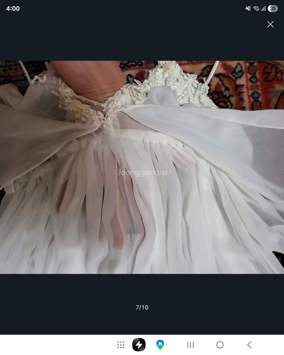 명품 수입 잠옷 나이트 웨어 Jonquil 시쓰루 화이트  상품이미지5