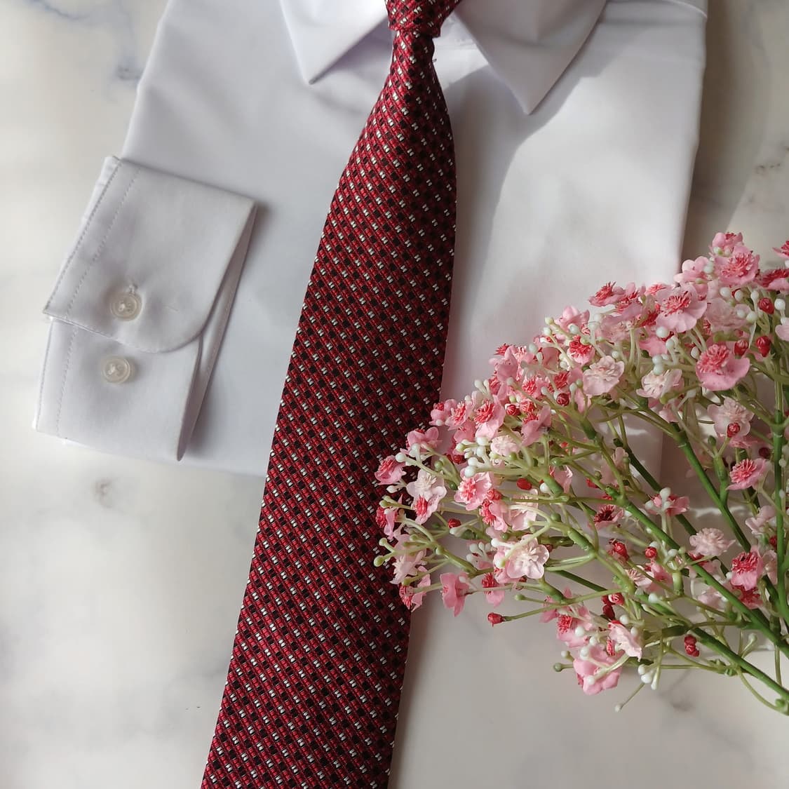 닥스 넥타이 레드 자카드 패턴 8cm A+등급 A19852 상품이미지7