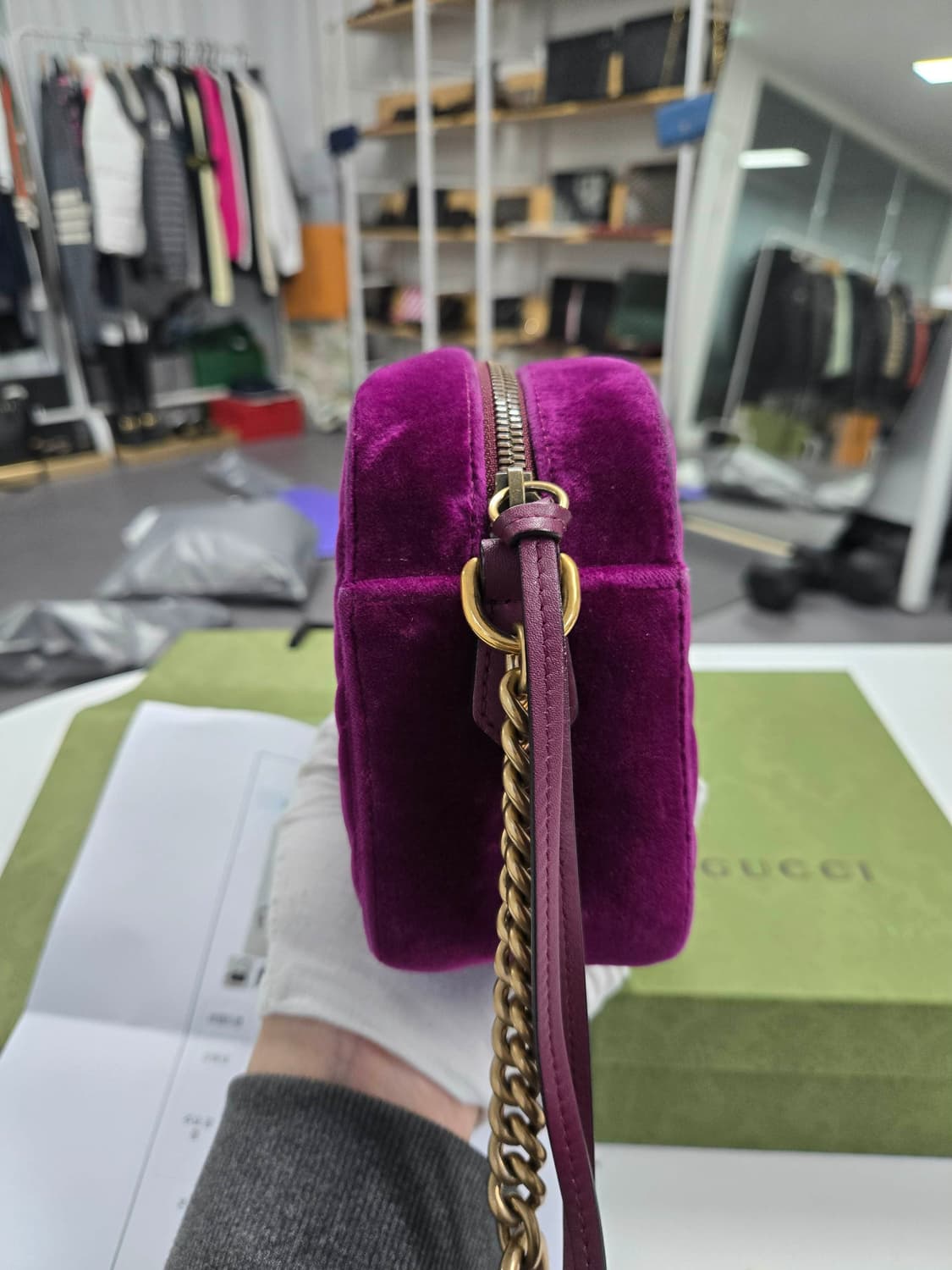[A급컨디션] 구찌 마몬트 벨벳 숄더백 상품이미지2