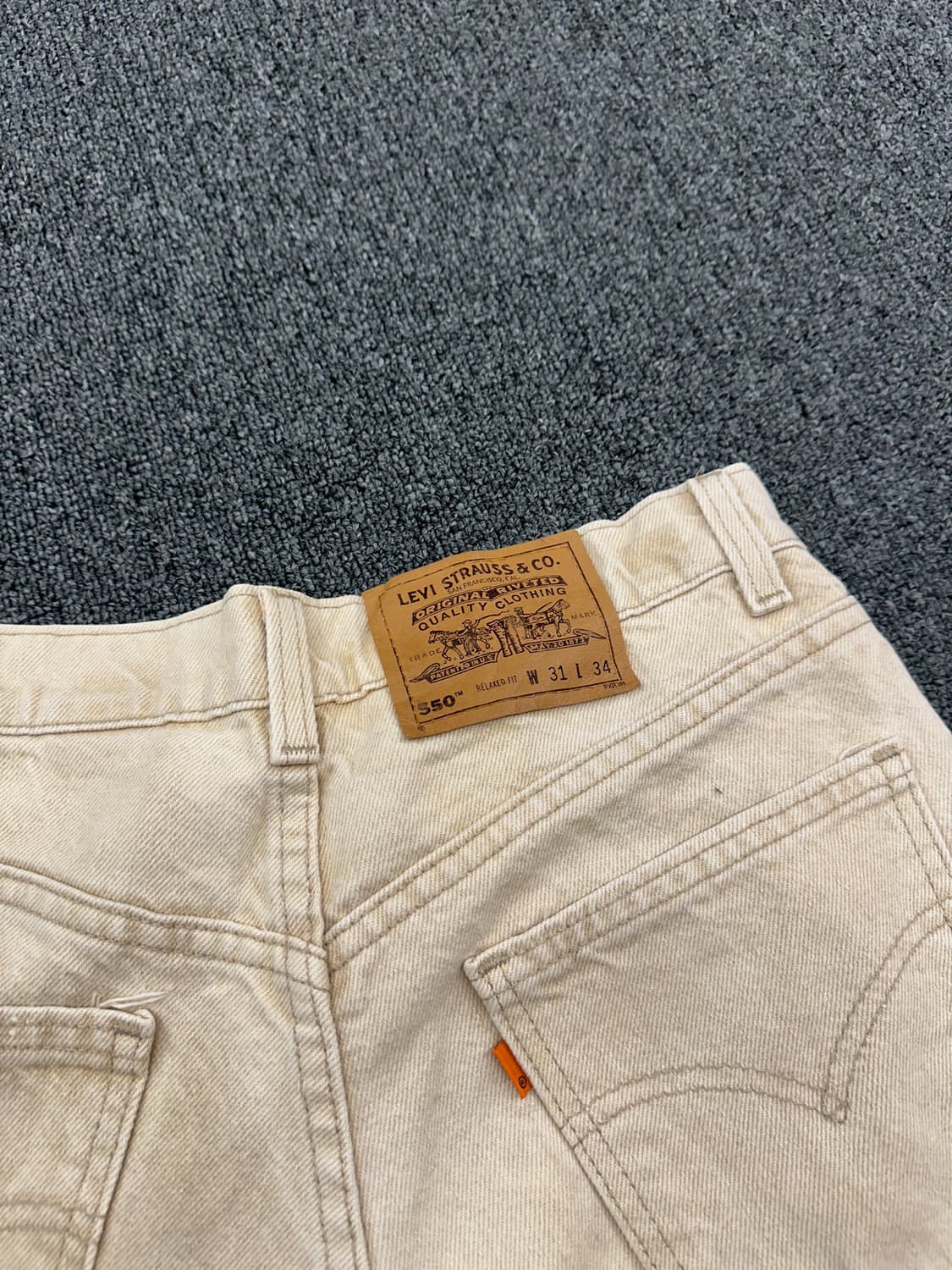31) 90s 리바이스 550 오렌지탭 베이지 데님팬츠 상품이미지3