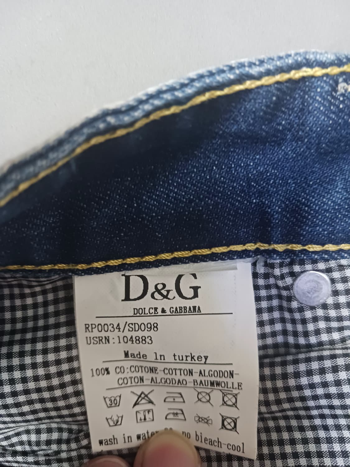 [32] 돌체앤가바나 자수 래더패치 스트레이트진 청바지 상품이미지10