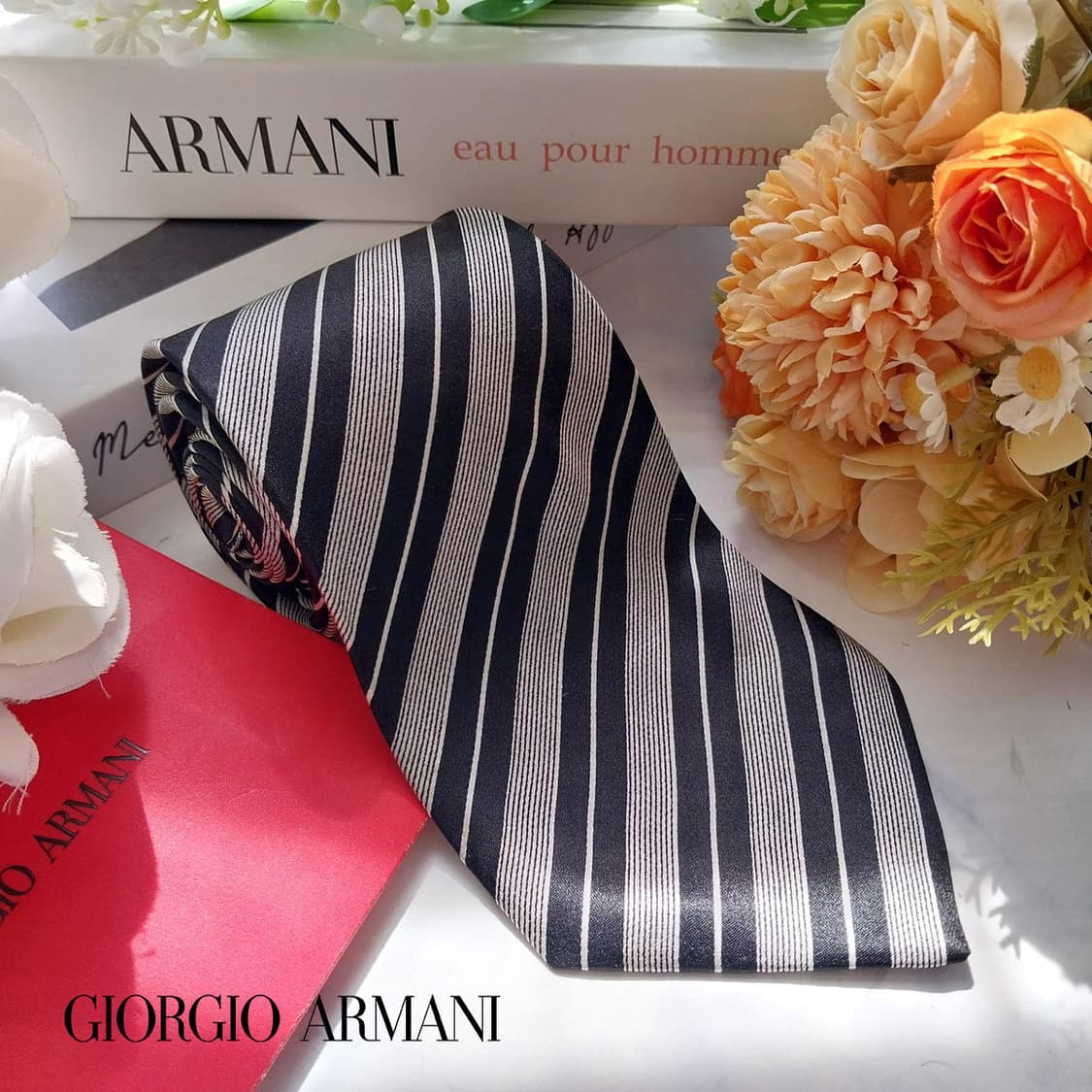 조르지오 아르마니 스트라이프 넥타이 9.5cm A+~A등급 K2348 상품이미지2
