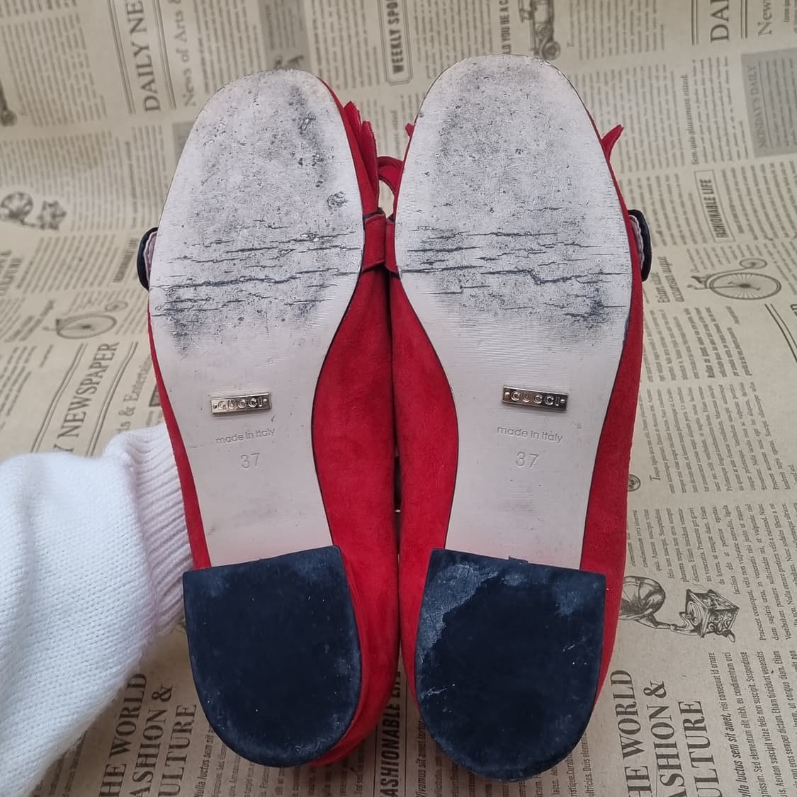 구찌 마몬트 스웨이드 로퍼 여성구두37 240 상품이미지3