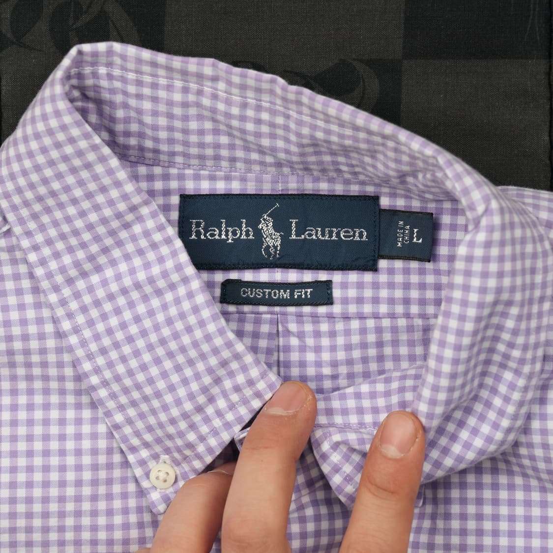 폴로 깅엄 체크 셔츠 L B74 상품이미지3