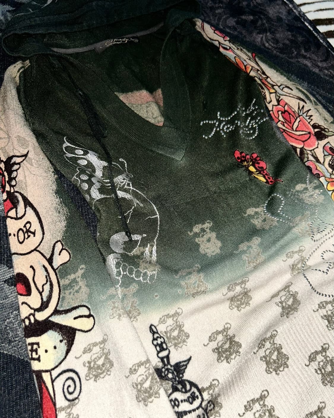 Ed Hardy skull oriental knit hoodie 상품이미지5