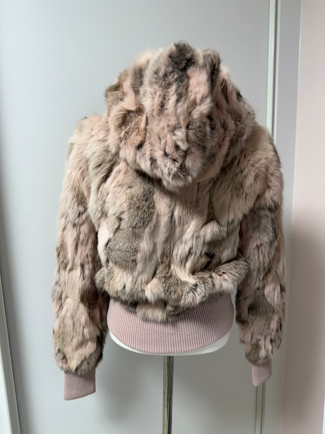 빈티지 핑크 래빗퍼 퍼자켓 투웨이 후드집업 상품이미지3