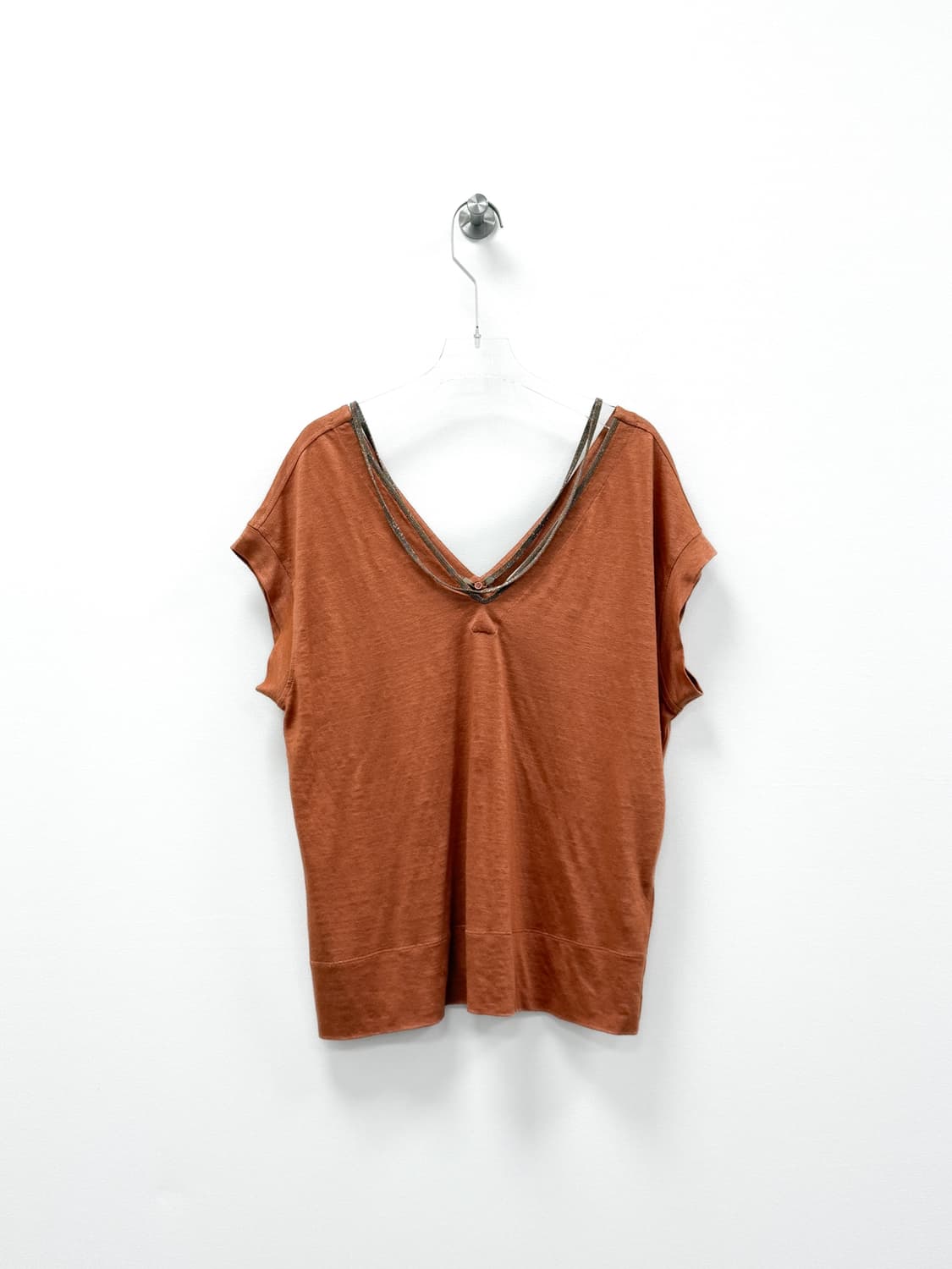 브루넬로 쿠치넬리 모닐리 체인 린넨 실크 탑 상품이미지1