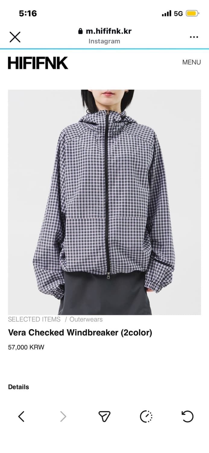 하이파이펑크 Vera Checked Windbreaker 상품이미지1