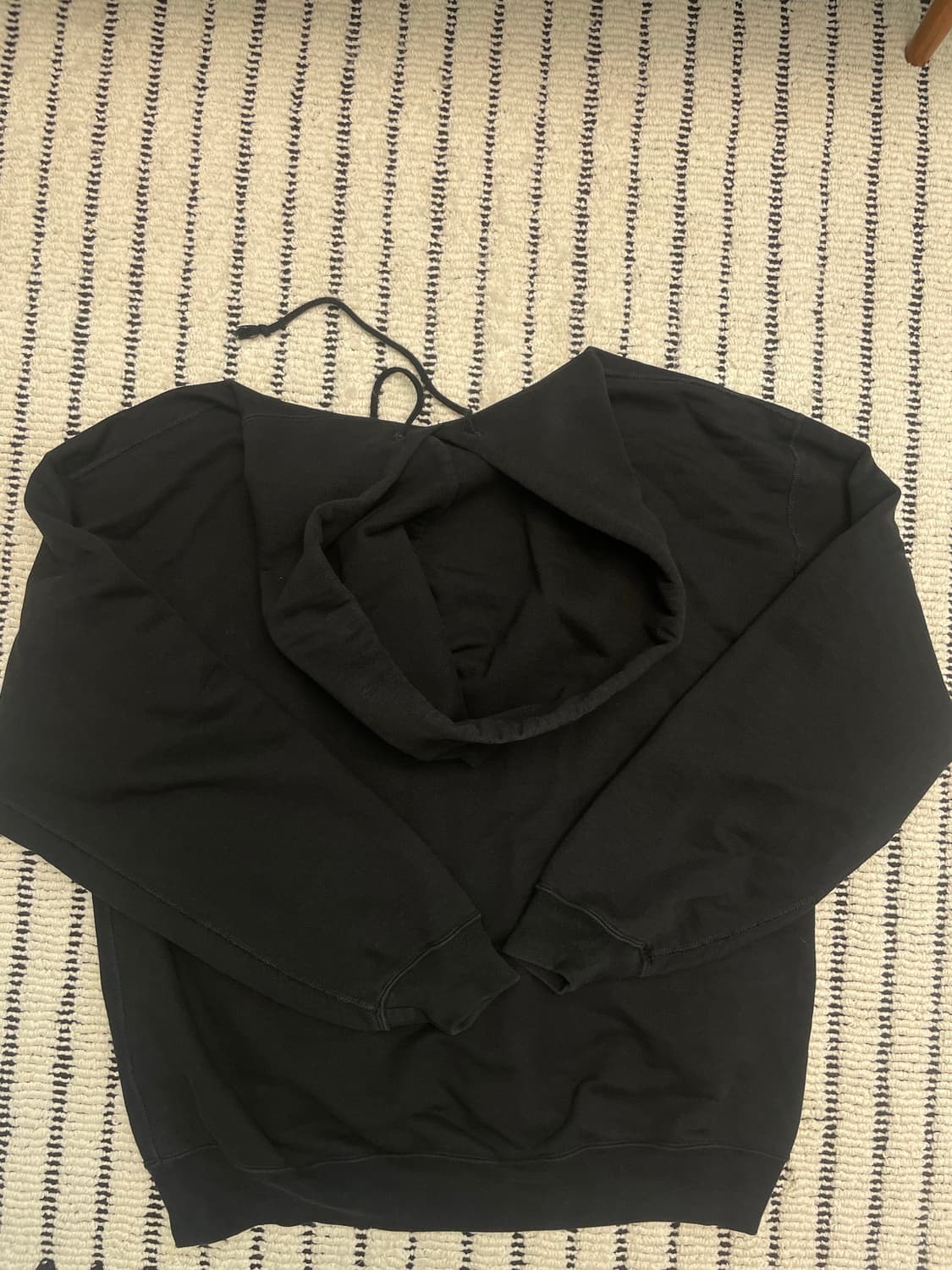 오라리 블랙 코튼 오버핏 후드 상품이미지7