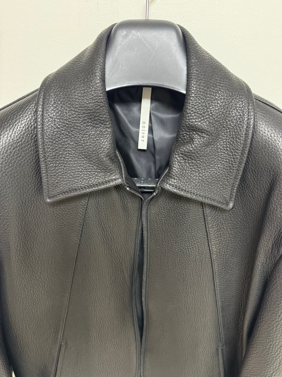 [48] 노이어 고트 슈렁큰 레더 자켓 블랙 상품이미지3