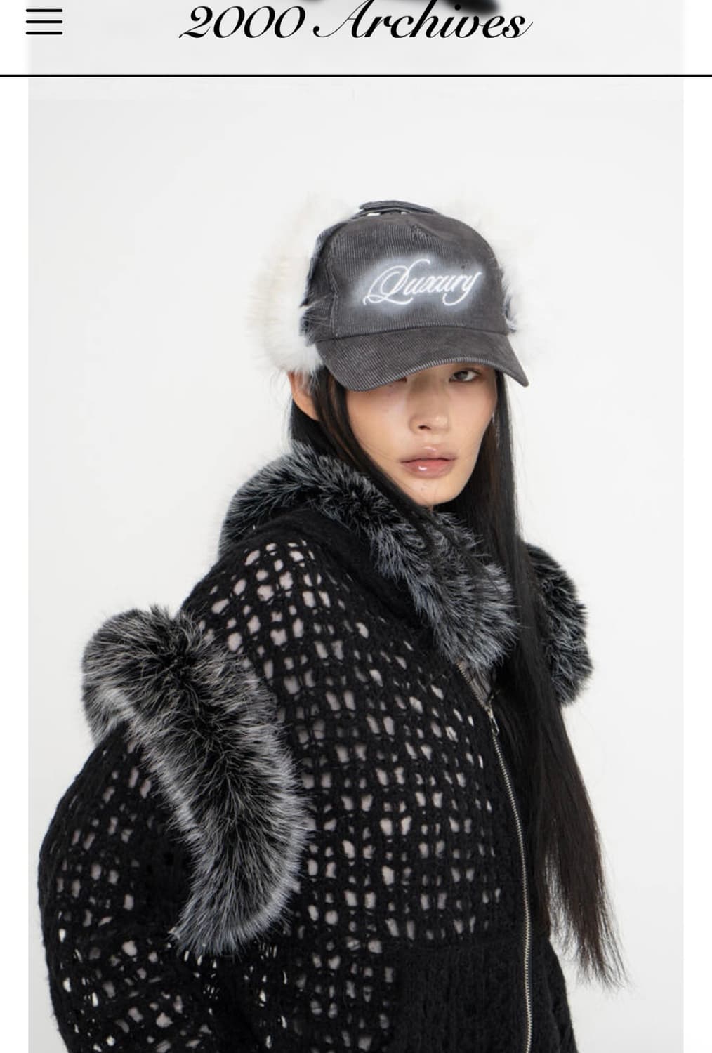 2000아카이브 퍼 이어플랩 모자 (다크데님) 상품이미지5