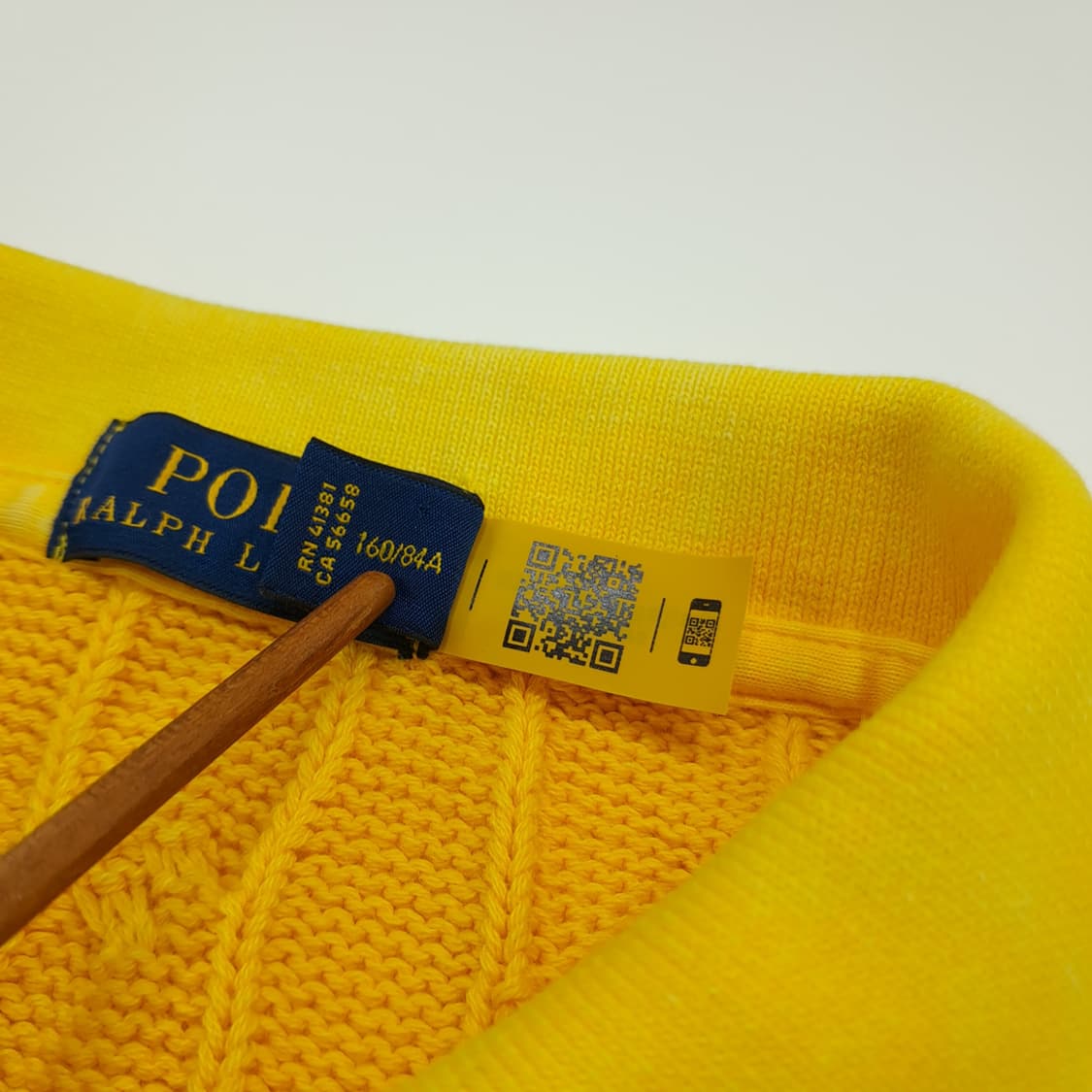 CN741W S 폴로 랄프로렌 QR 워시드옐로우 케이블 반팔 니트 스웨터 상품이미지5