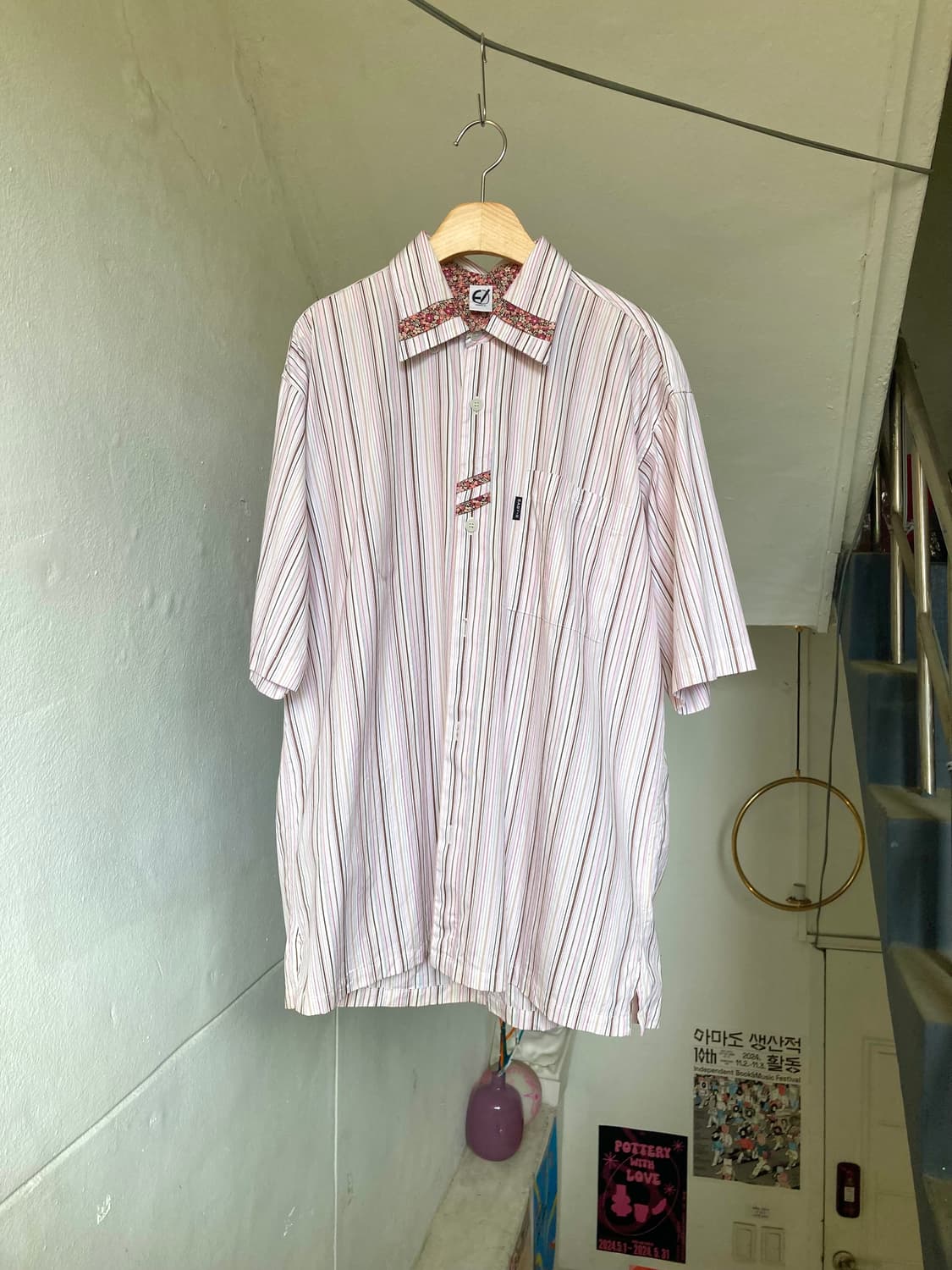 패턴 포인트 박시핏 셔츠 상품이미지1