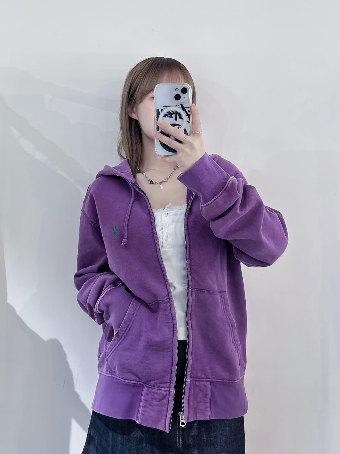 폴로랄프로렌 그린포니 퍼플 워싱 후드집업 상품이미지3