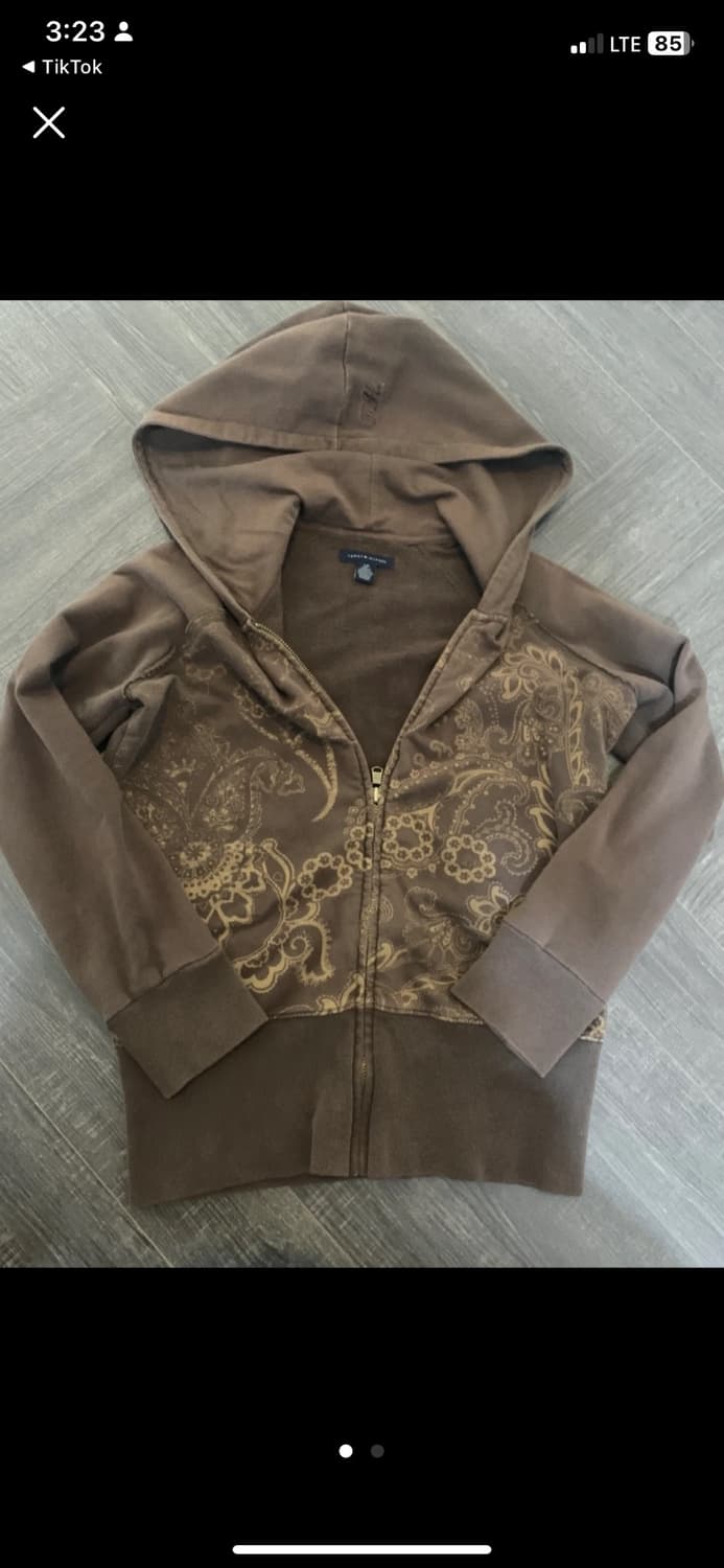 타미힐피거 브라운 패턴 후드집업 S 상품이미지1