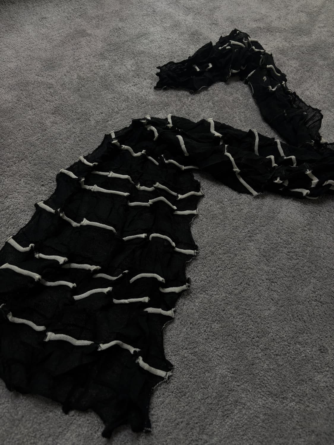 Vintage v-kei punk mood black scarf 상품이미지2