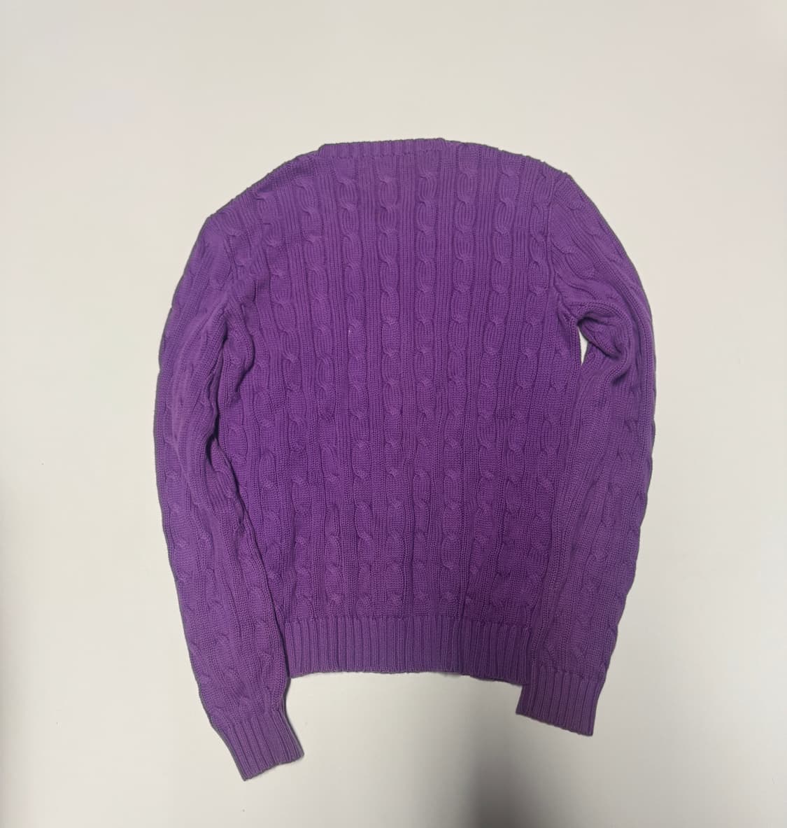 여성 폴로 랄프로렌 꽈배기 케이블 코튼 니트 S 퍼플 상품이미지2