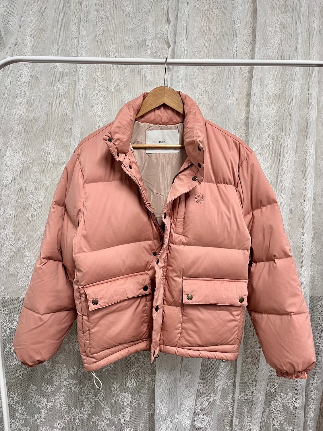 XS) 던스트 구스다운 숏 패딩 점퍼 피치핑크 상품이미지3