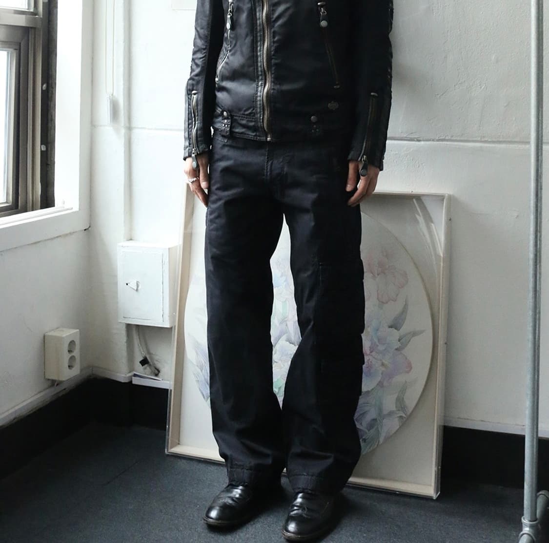 닐 바렛 블랙 어드저스트 벨트 팬츠 상품이미지1