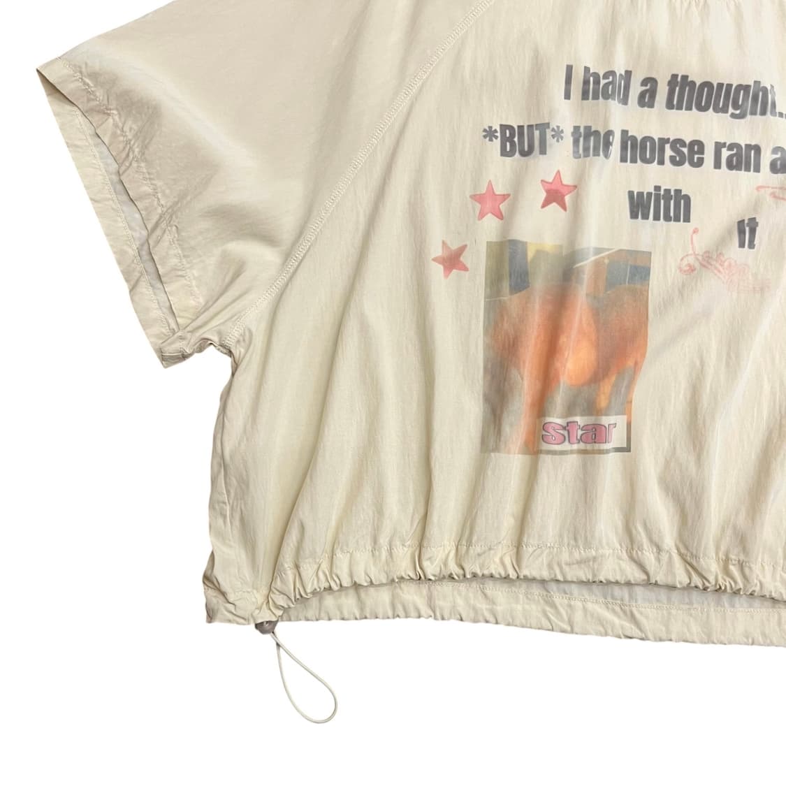 Bottom String Loose Raglan Ivory Blouse 상품이미지5