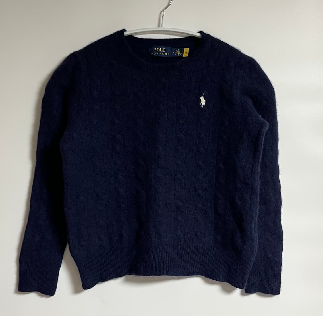 폴로랄프로렌 울 캐시미어 크롭 니트 스웨터 M 상품이미지1