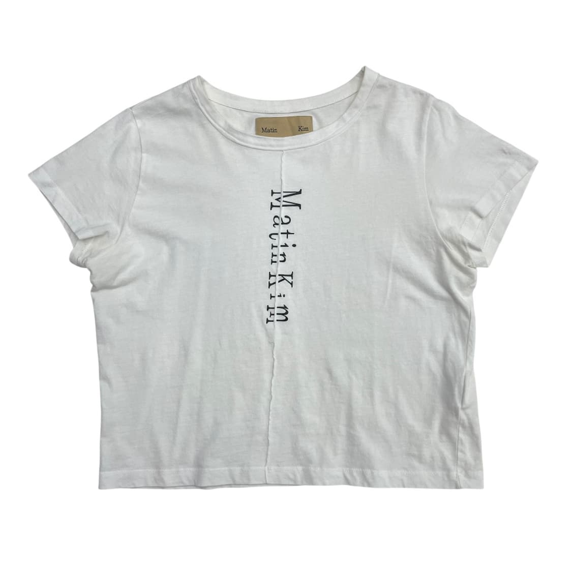 마뗑킴 세로 로고 화이트 반팔 상품이미지2