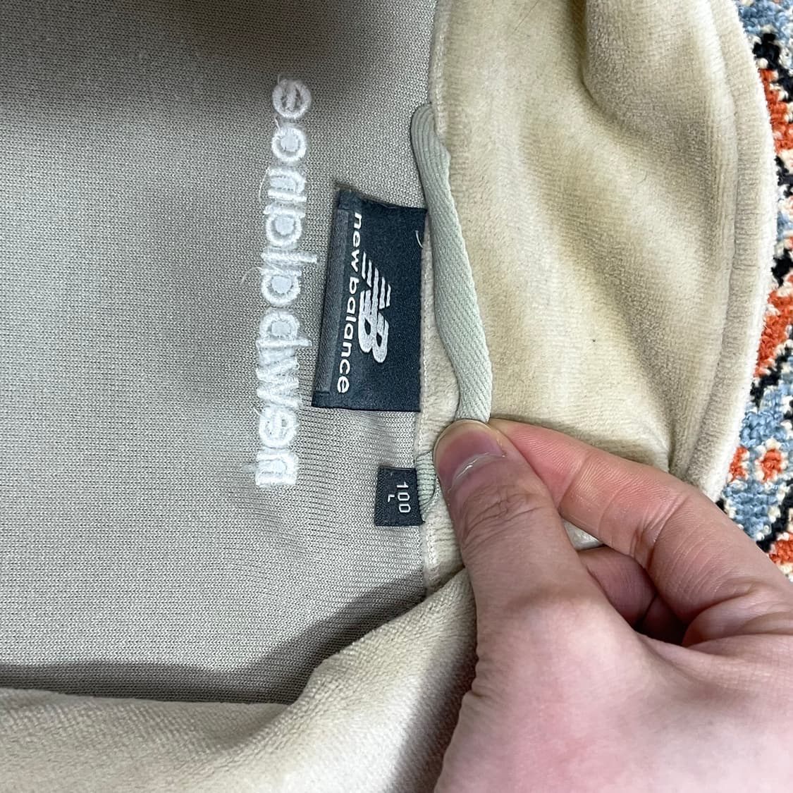 뉴발란스 사이드 트랙로고 베이지 테리 집업 져지 자켓 남성L 상품이미지8