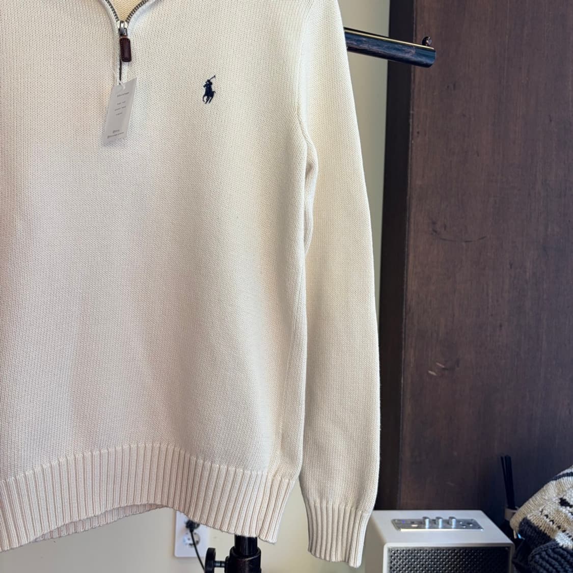 15695 - 폴로 랄프로렌 화이트 반집업 니트 상품이미지4